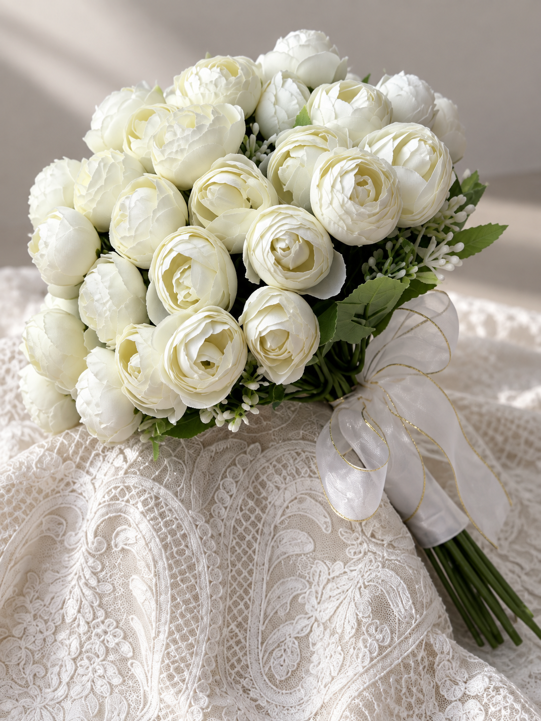Ivory Lace Flower Bouquet thumbnail 2