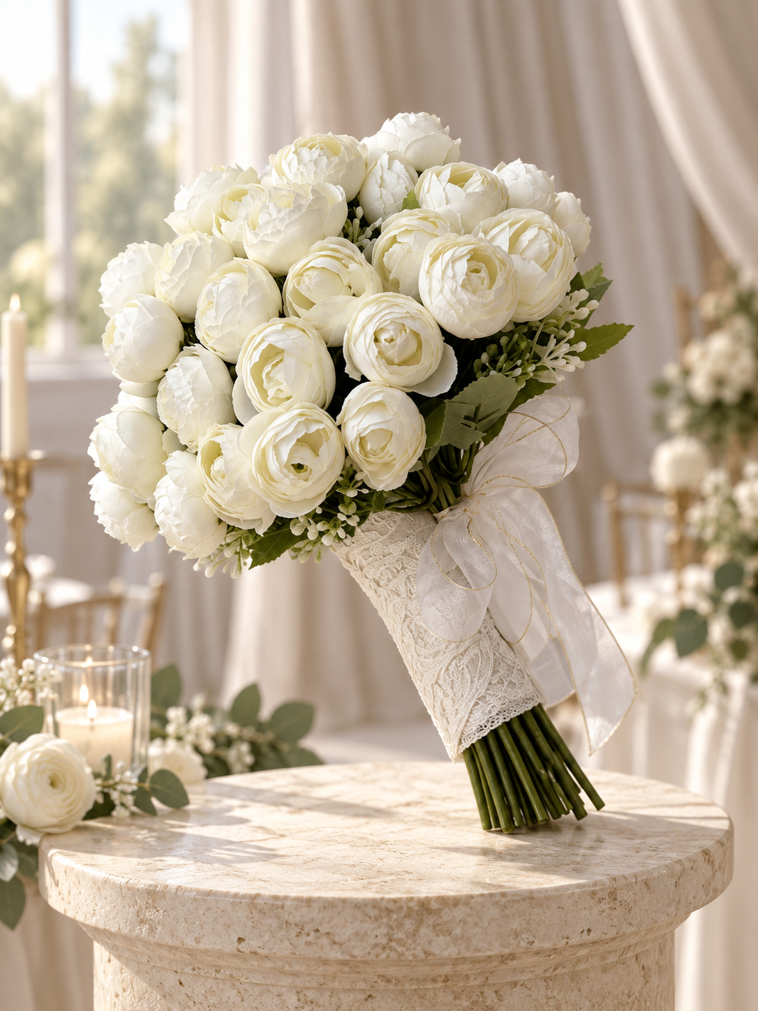 Ivory Lace Flower Bouquet thumbnail 5