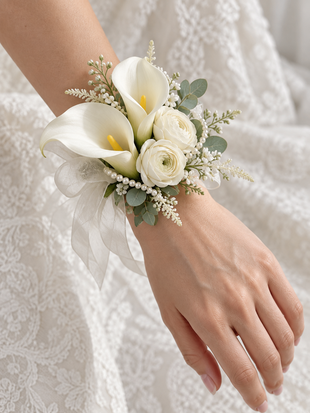 Ivory Pearl Corsage thumbnail 3