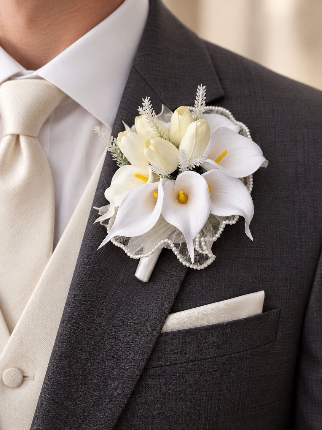 Ivory Pearl Corsage thumbnail 4