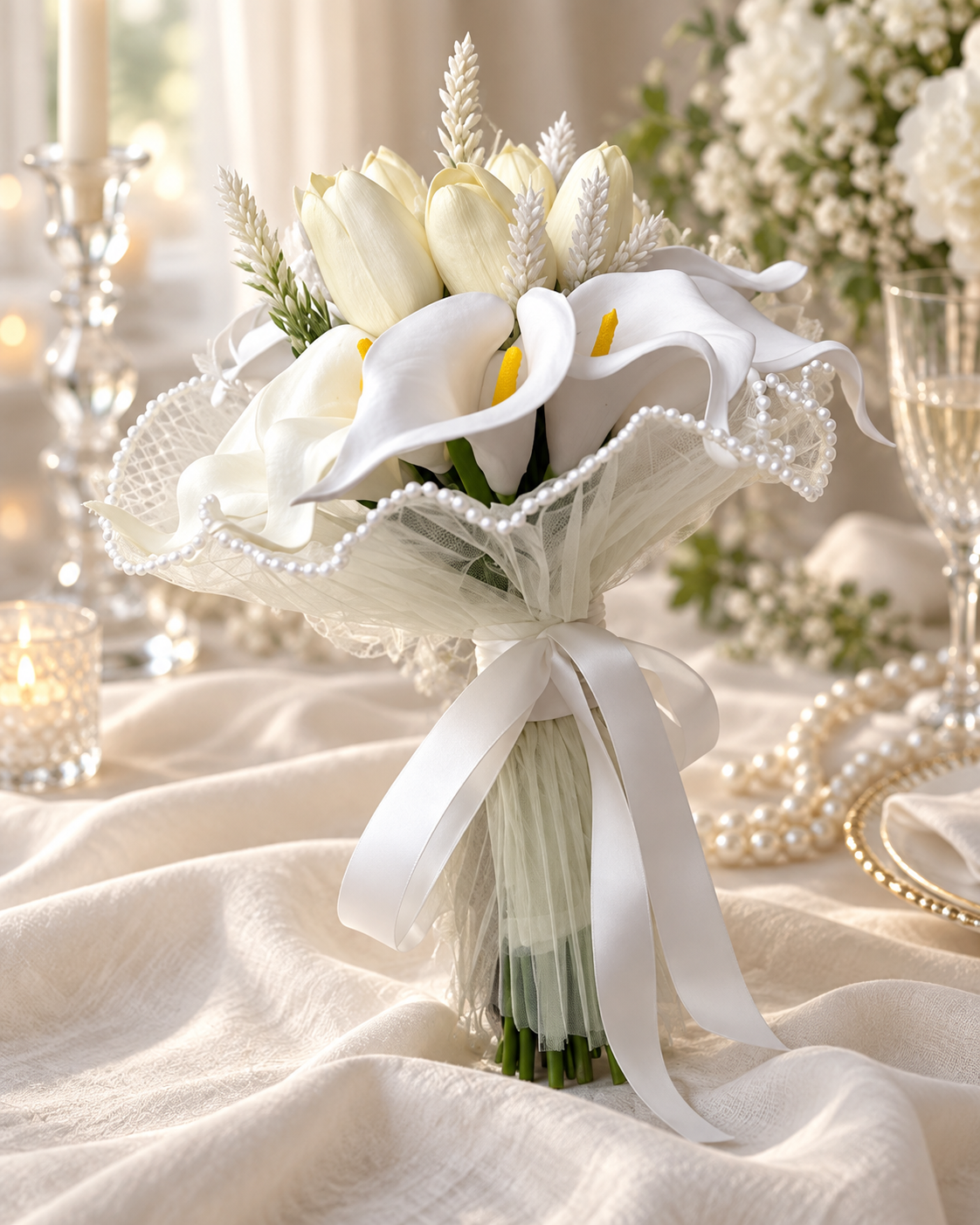 Ivory Pearl Calla Bouquet thumbnail 5