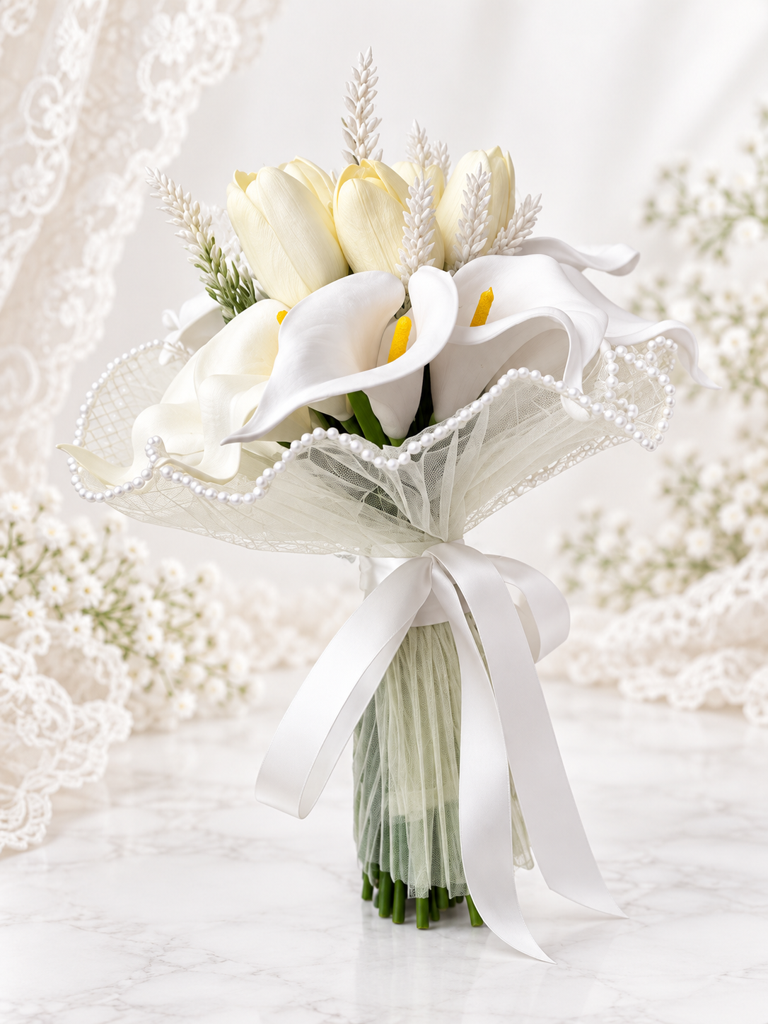 Ivory Pearl Calla Bouquet