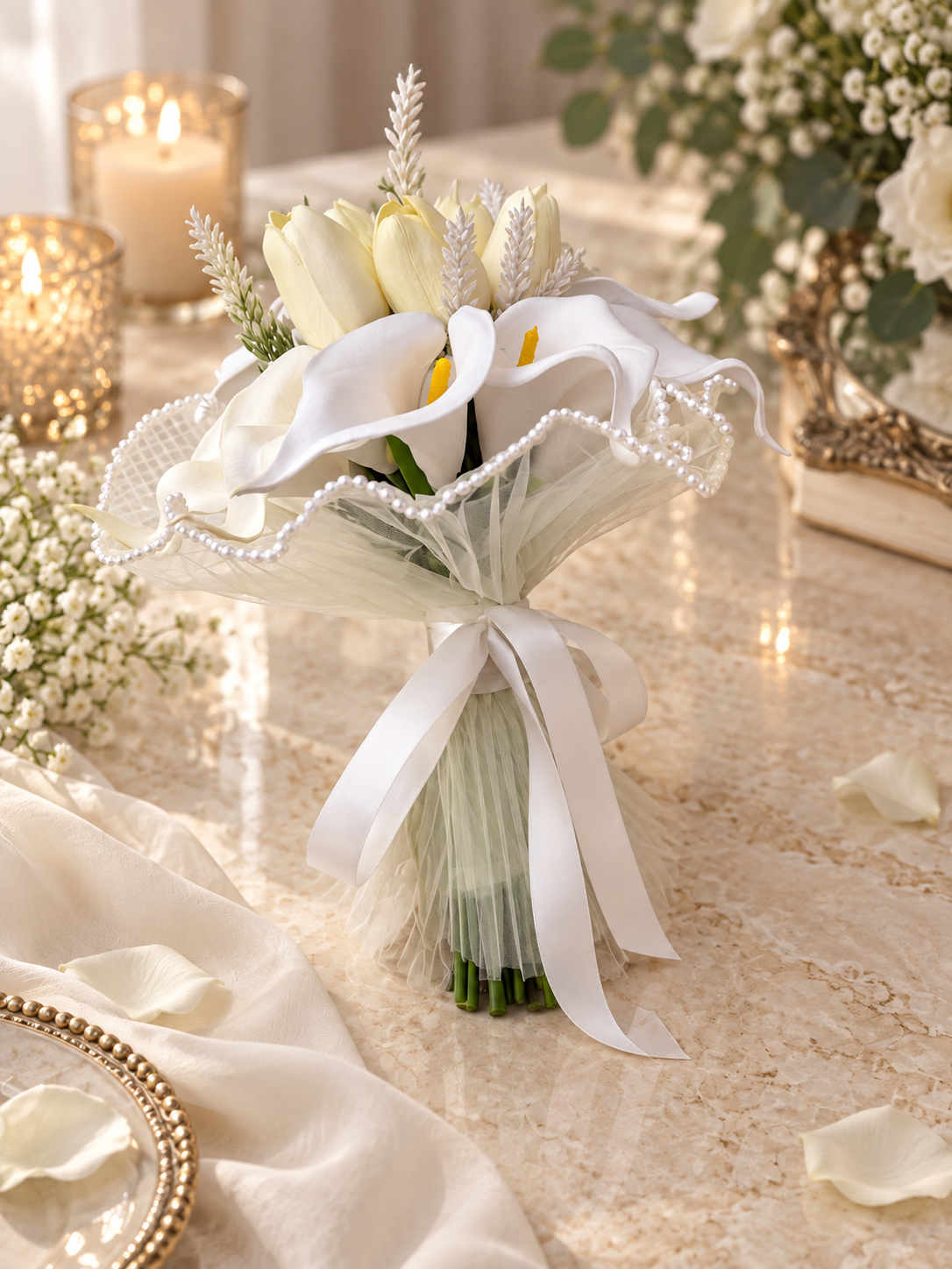 Ivory Pearl Calla Bouquet thumbnail 5