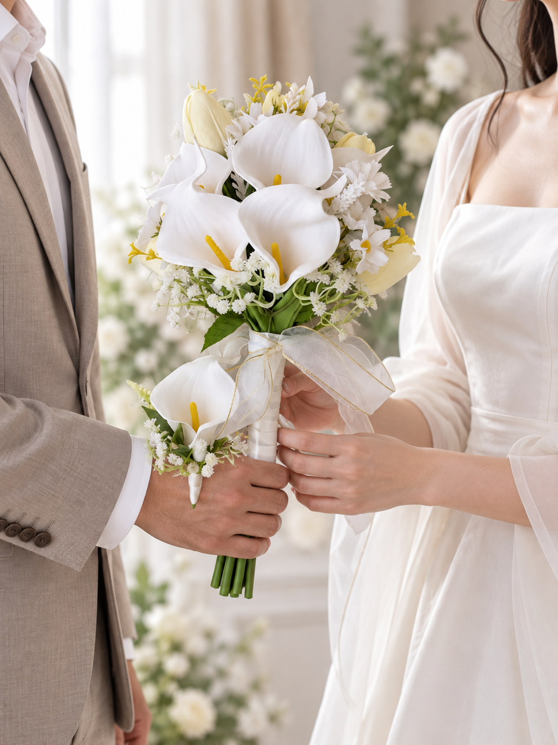Ivory Pearl Calla Bouquet thumbnail 4