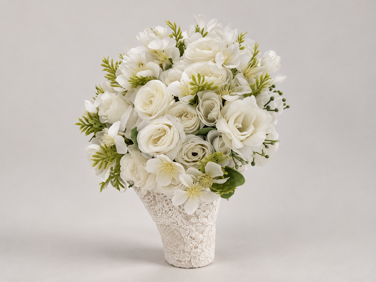 Ivory Lace Flower Bouquet thumbnail 3
