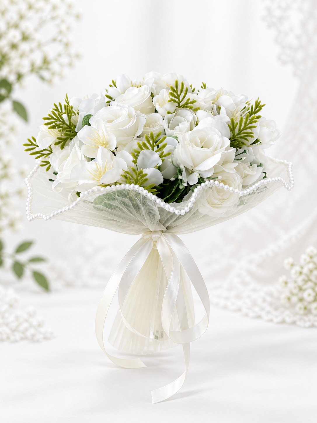Ivory Pearl Lace Bouquet
