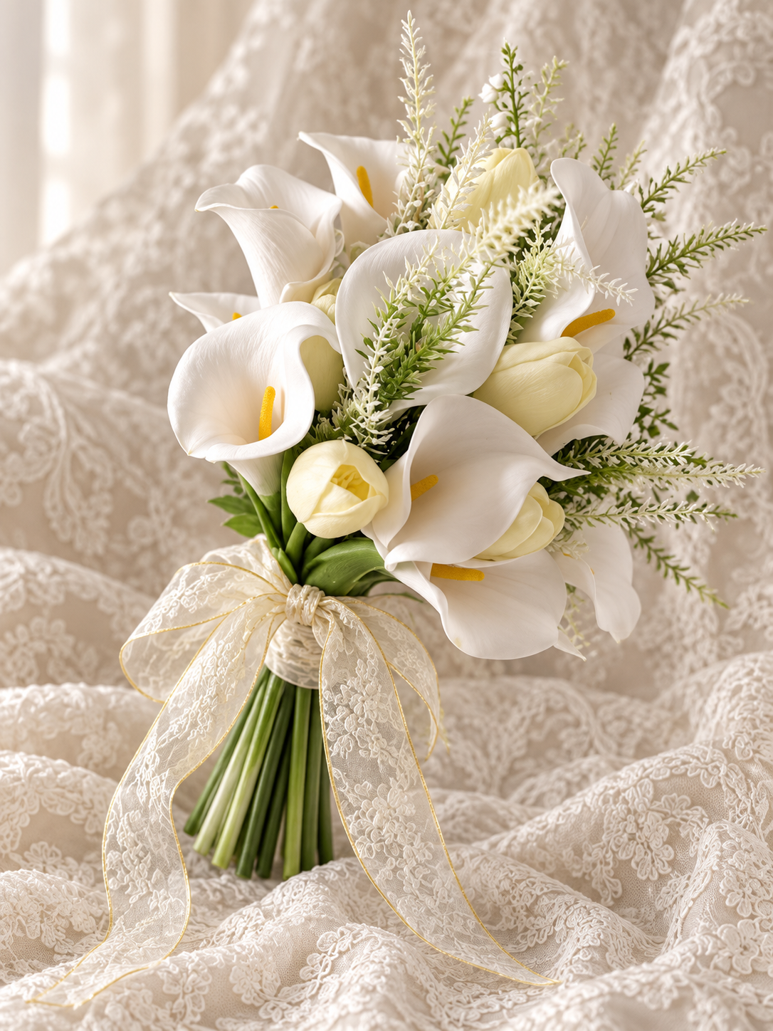 Ivory Lace Calla Bouquet thumbnail 5