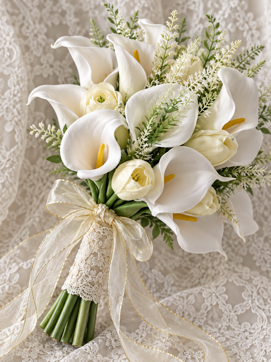 Ivory Lace Calla Bouquet thumbnail 2