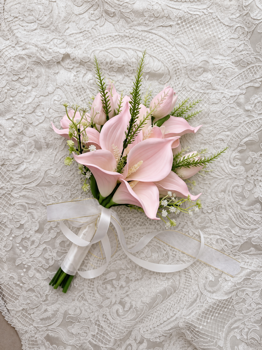 Ivory Lace Calla Bouquet thumbnail 3
