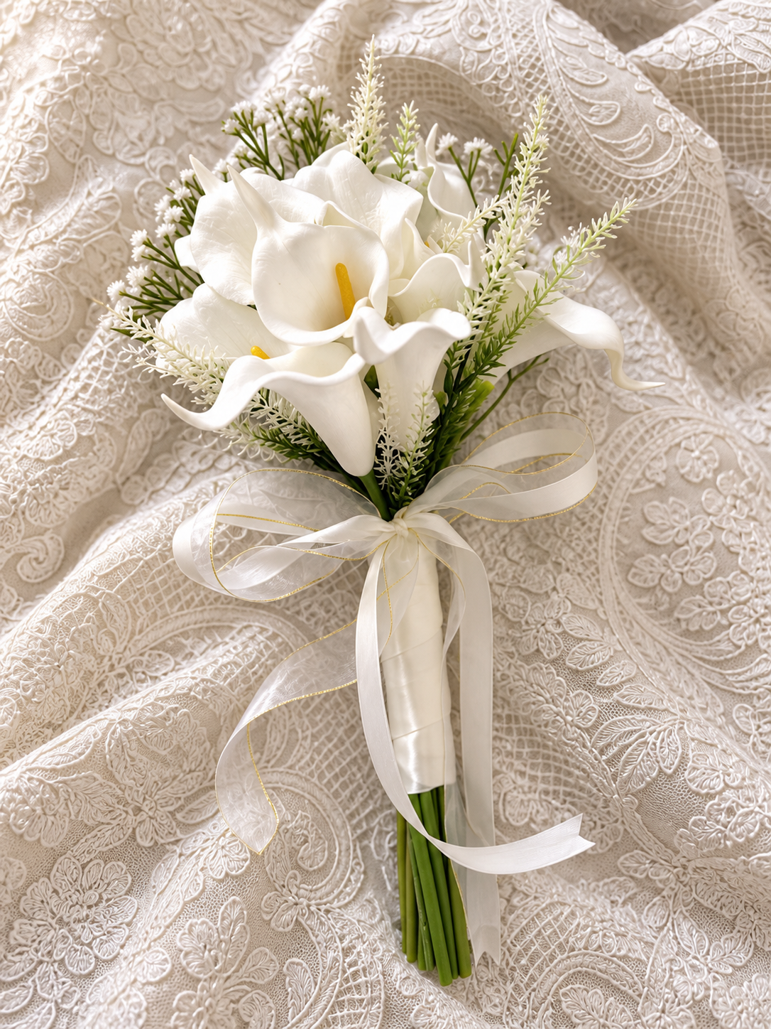 Ivory Lace Calla Bouquet thumbnail 2