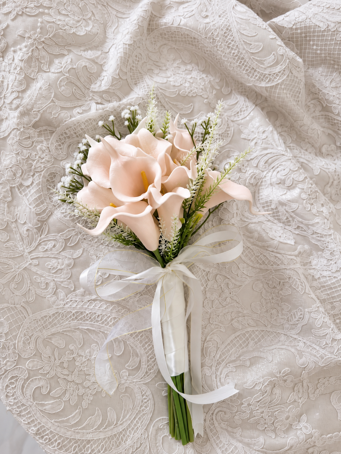 Ivory Lace Calla Bouquet thumbnail 3