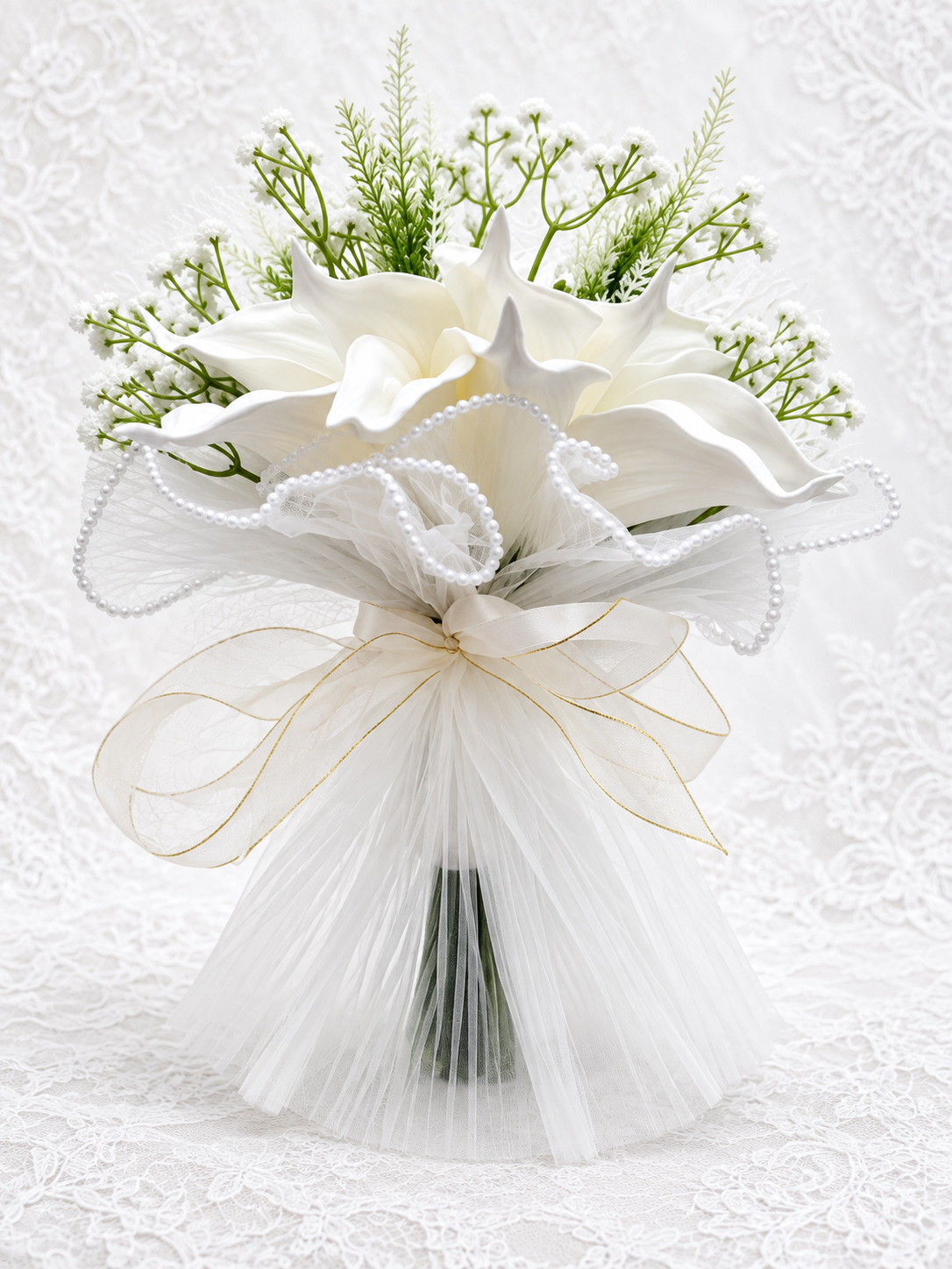 Ivory Pearl Lace Bouquet