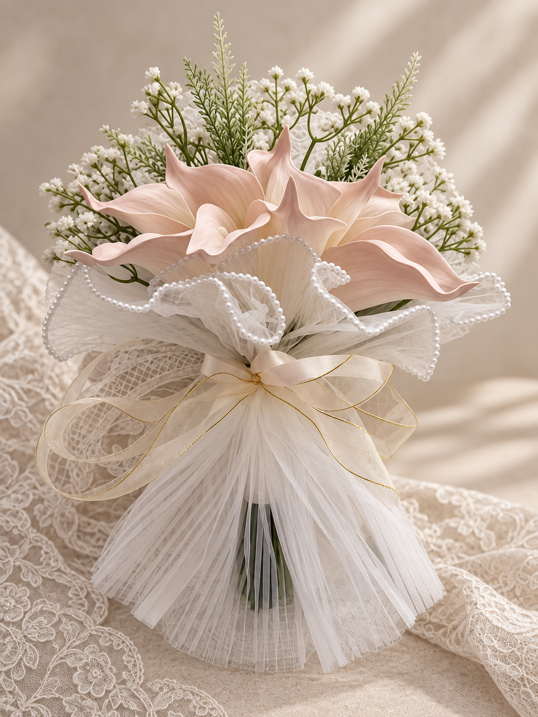 Ivory Pearl Lace Bouquet thumbnail 3