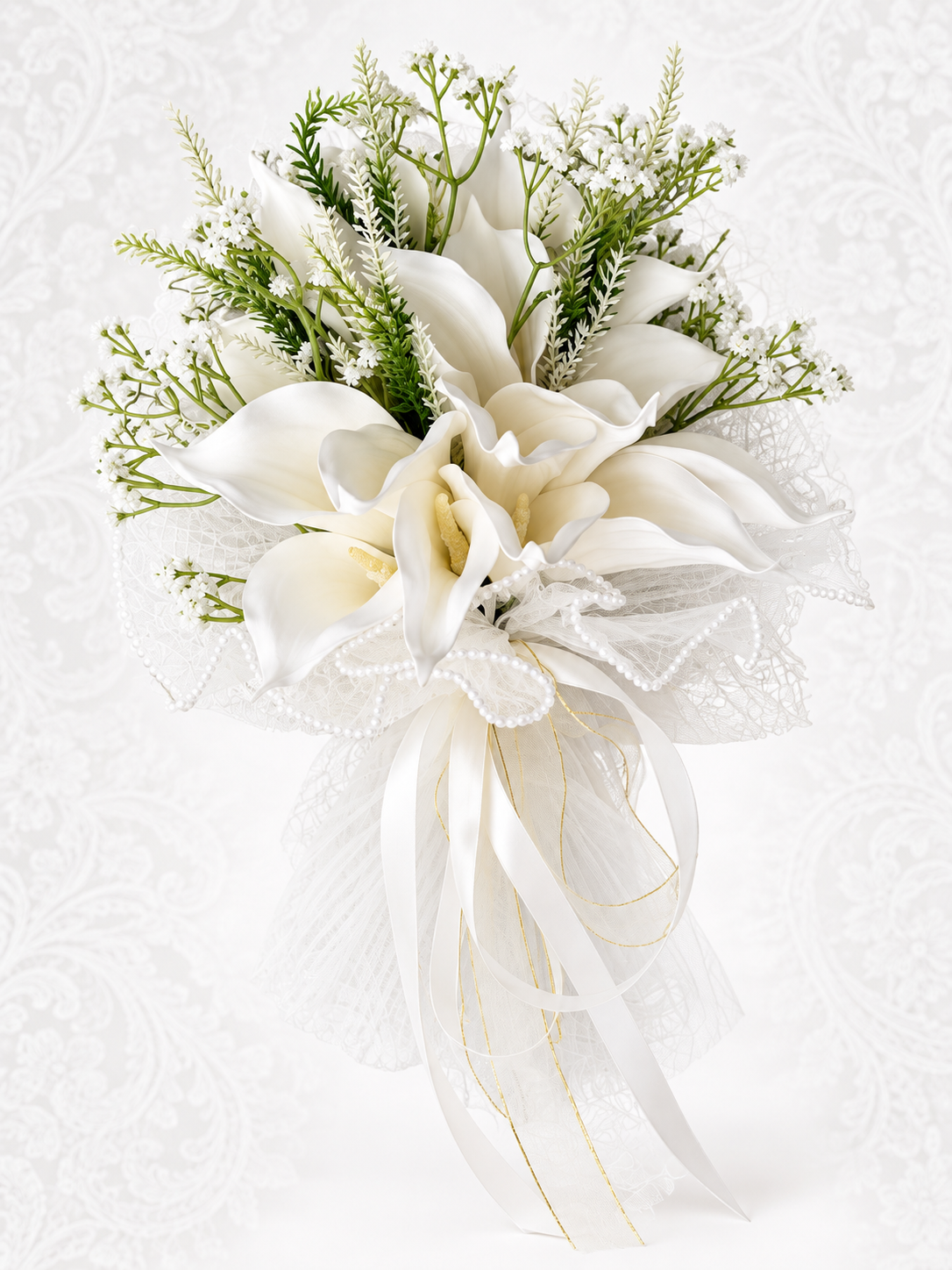 Ivory Pearl Lace Calla Bouquet