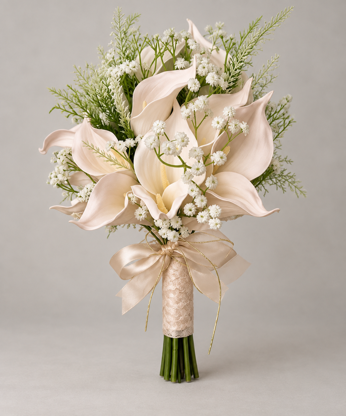 Ivory Pearl Lace Calla Bouquet thumbnail 3
