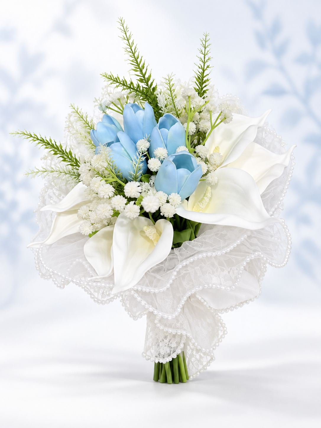 Azure Pearl Lace Calla Bouquet