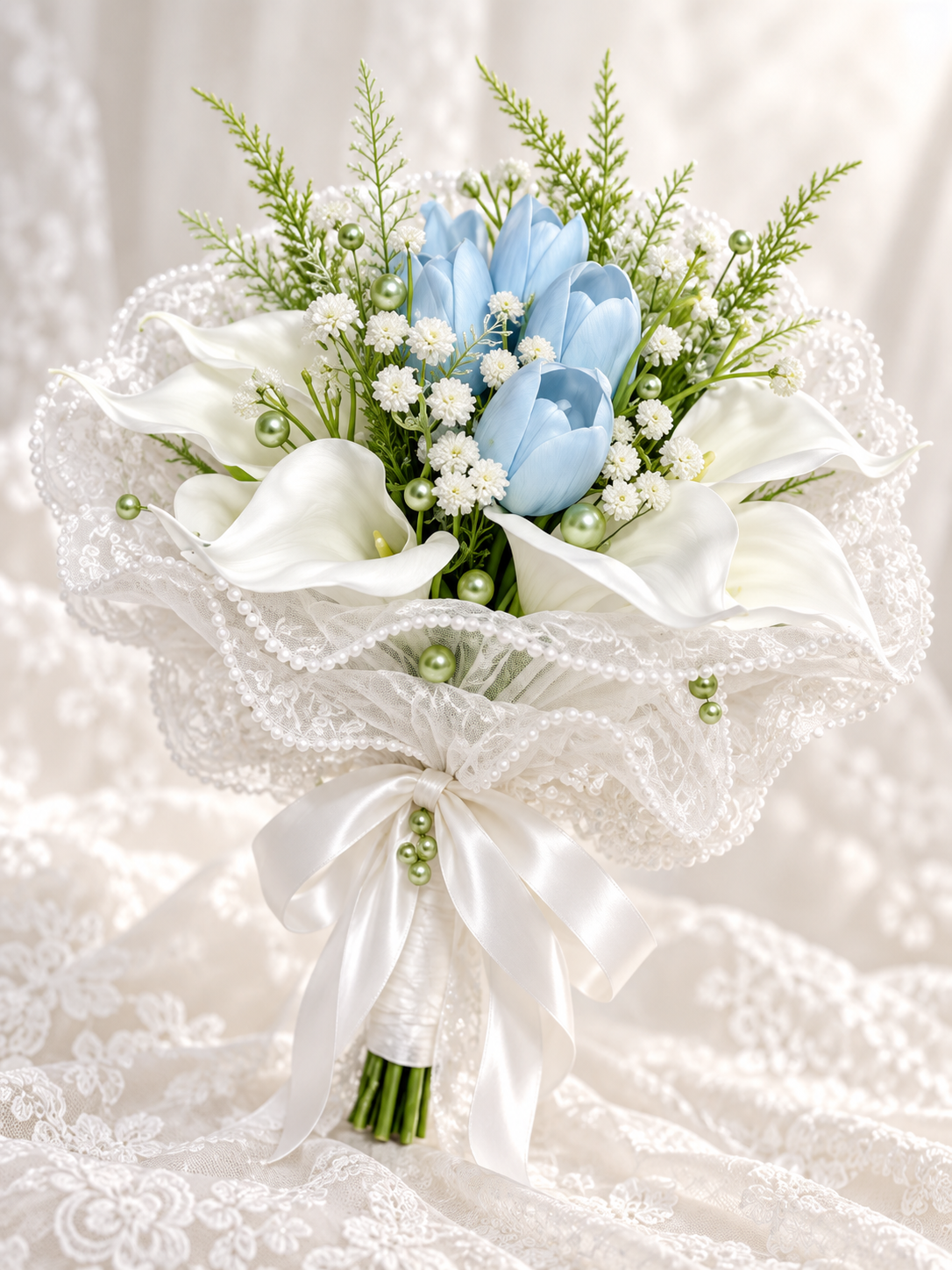 Azure Pearl Lace Bouquet thumbnail 5