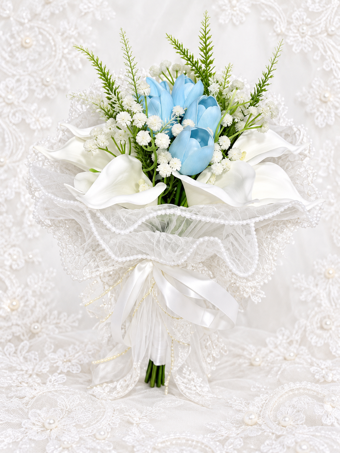 Azure Pearl Lace Bouquet