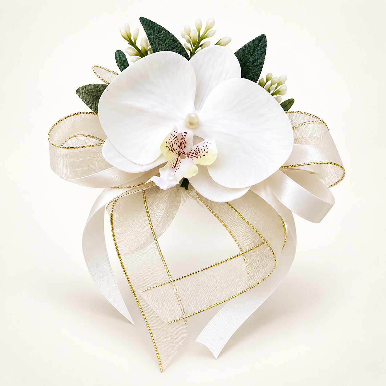 Ivory Lace Orchid Corsage