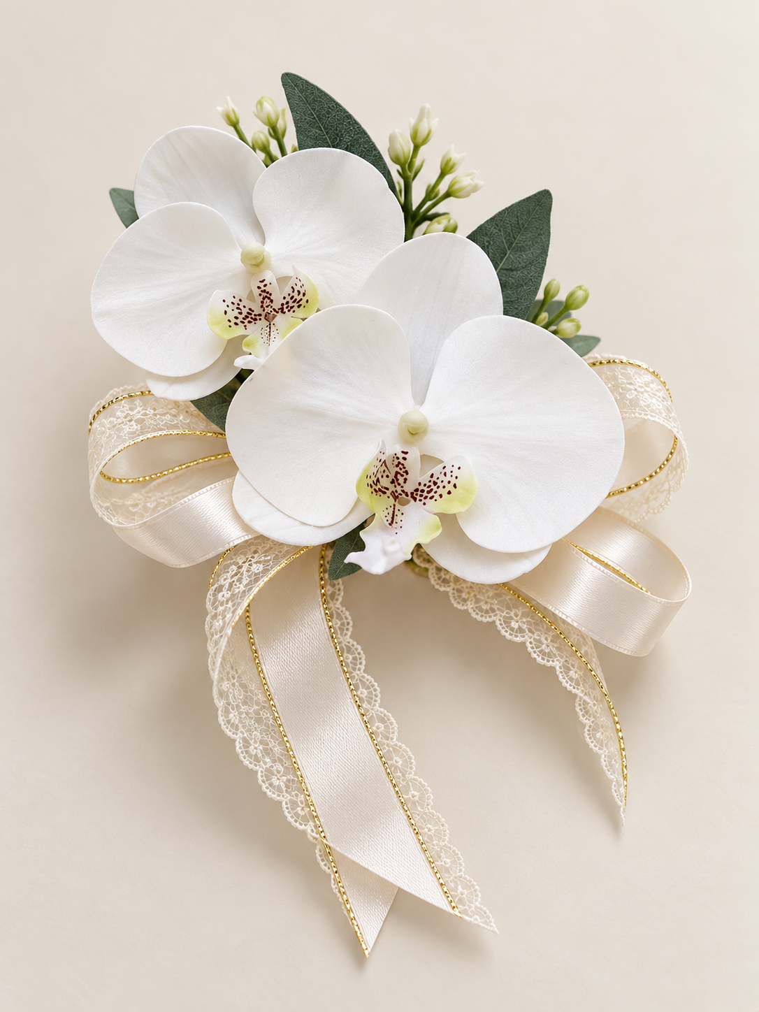 Ivory Lace Orchid Corsage thumbnail 3