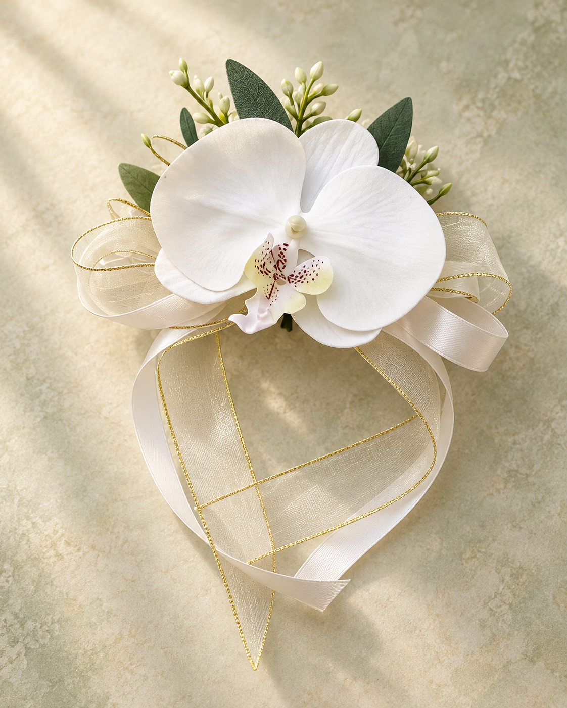Ivory Lace Orchid Corsage thumbnail 5