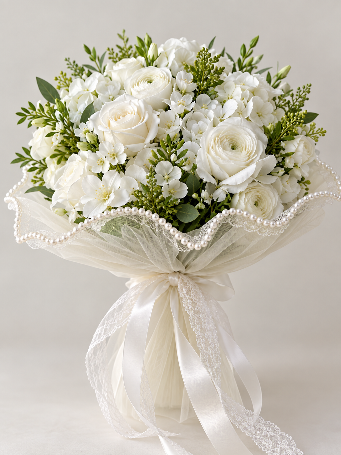 Ivory Pearl Lace Bouquet thumbnail 2