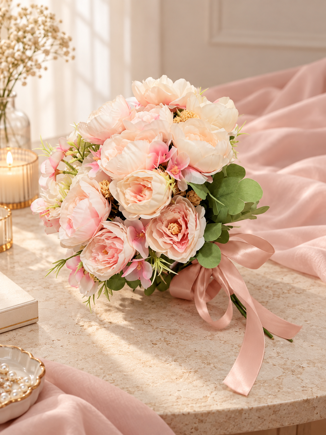 Blush Satin Bouquet thumbnail 5