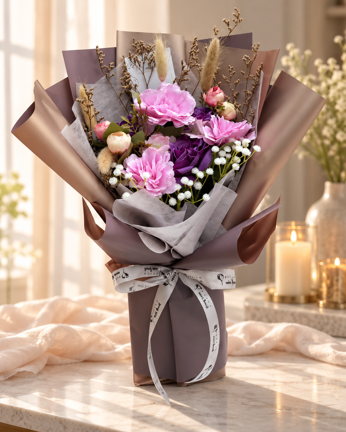Velvet Lilac Romance Bouquet thumbnail 5