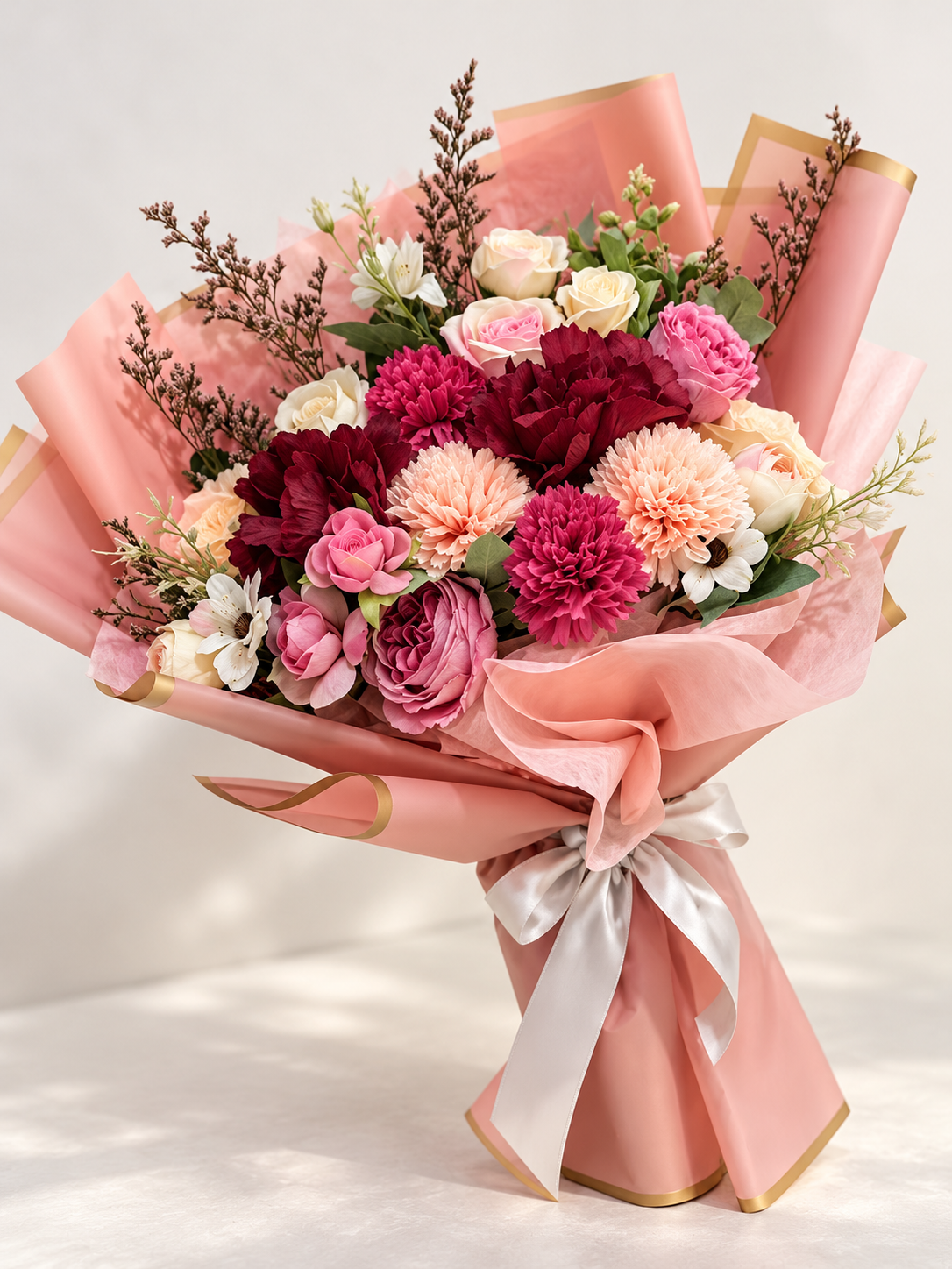 Crimson Blush Garden Bouquet thumbnail 2