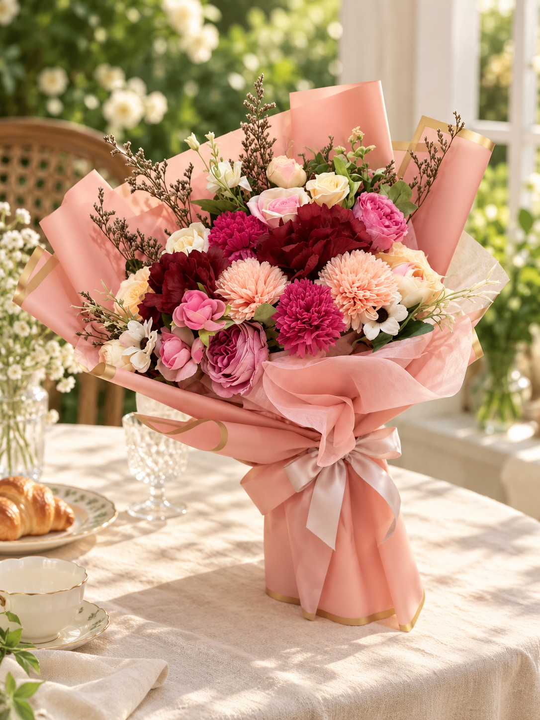 Crimson Blush Garden Bouquet thumbnail 5