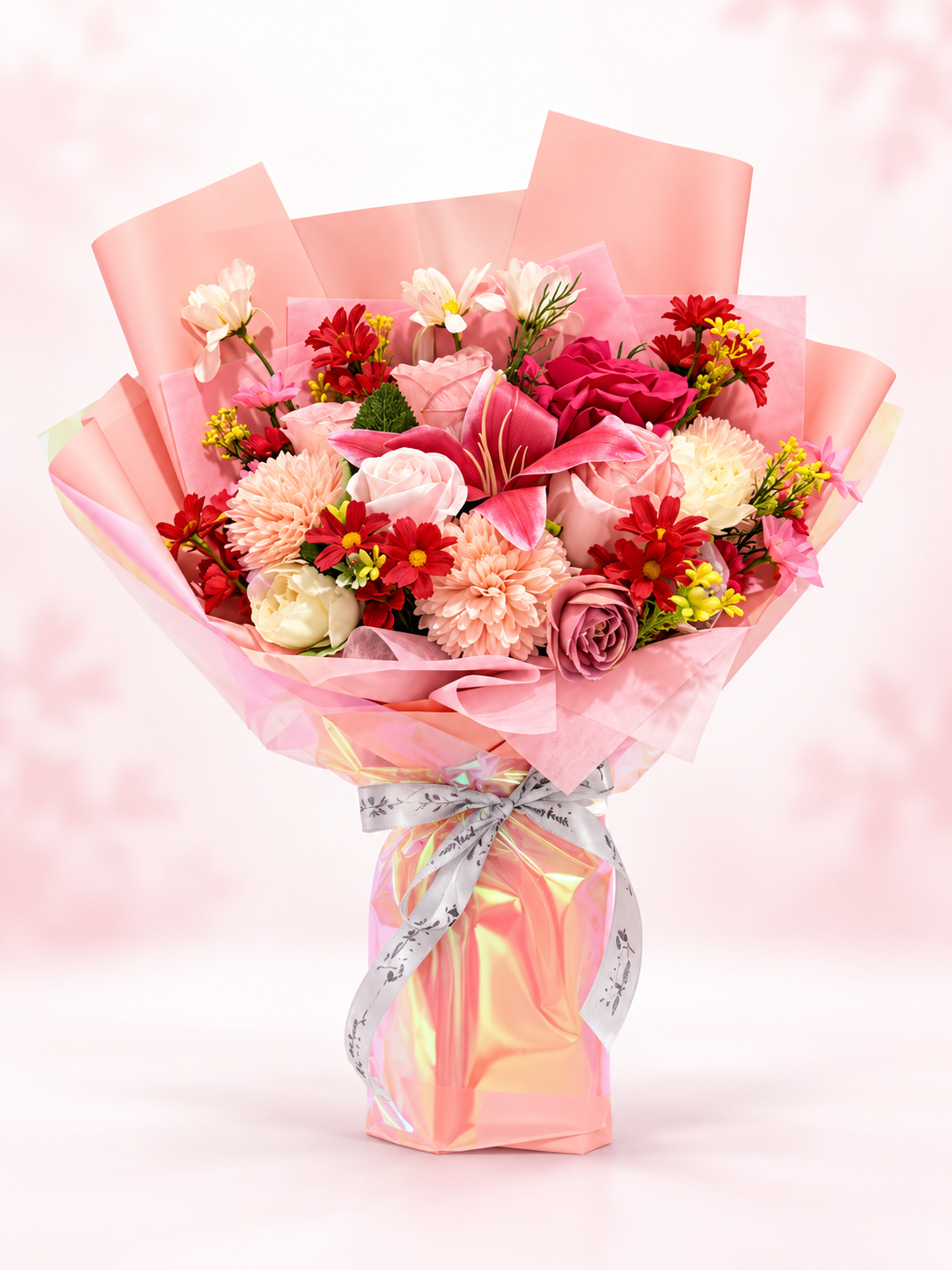 Crimson Blush Garden Bouquet