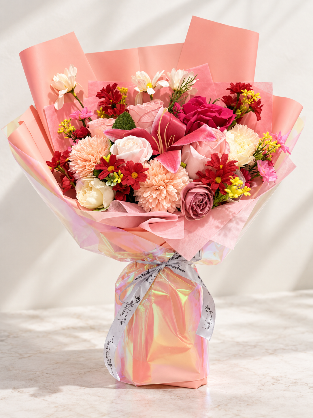 Crimson Blush Garden Bouquet thumbnail 2