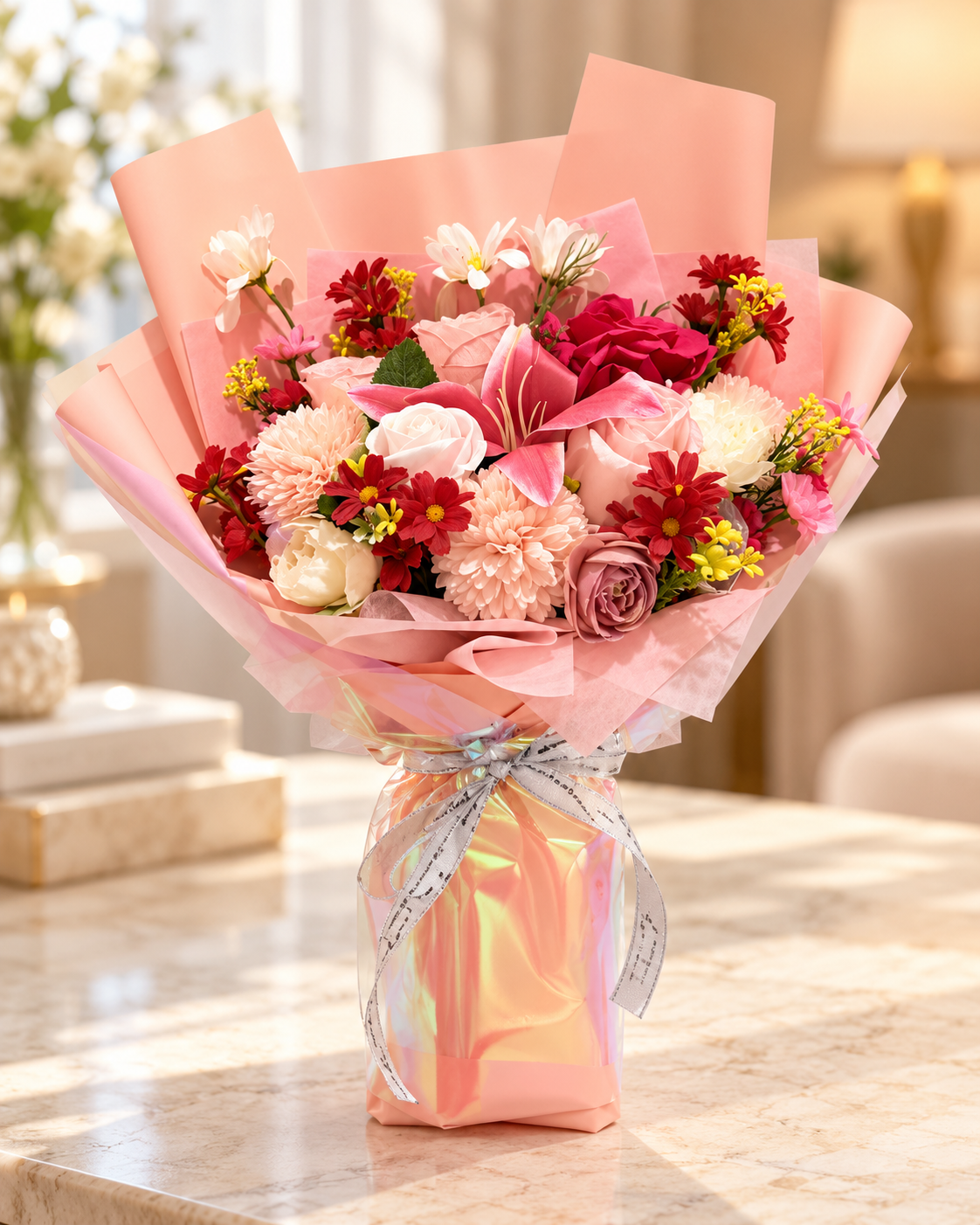 Crimson Blush Garden Bouquet thumbnail 5