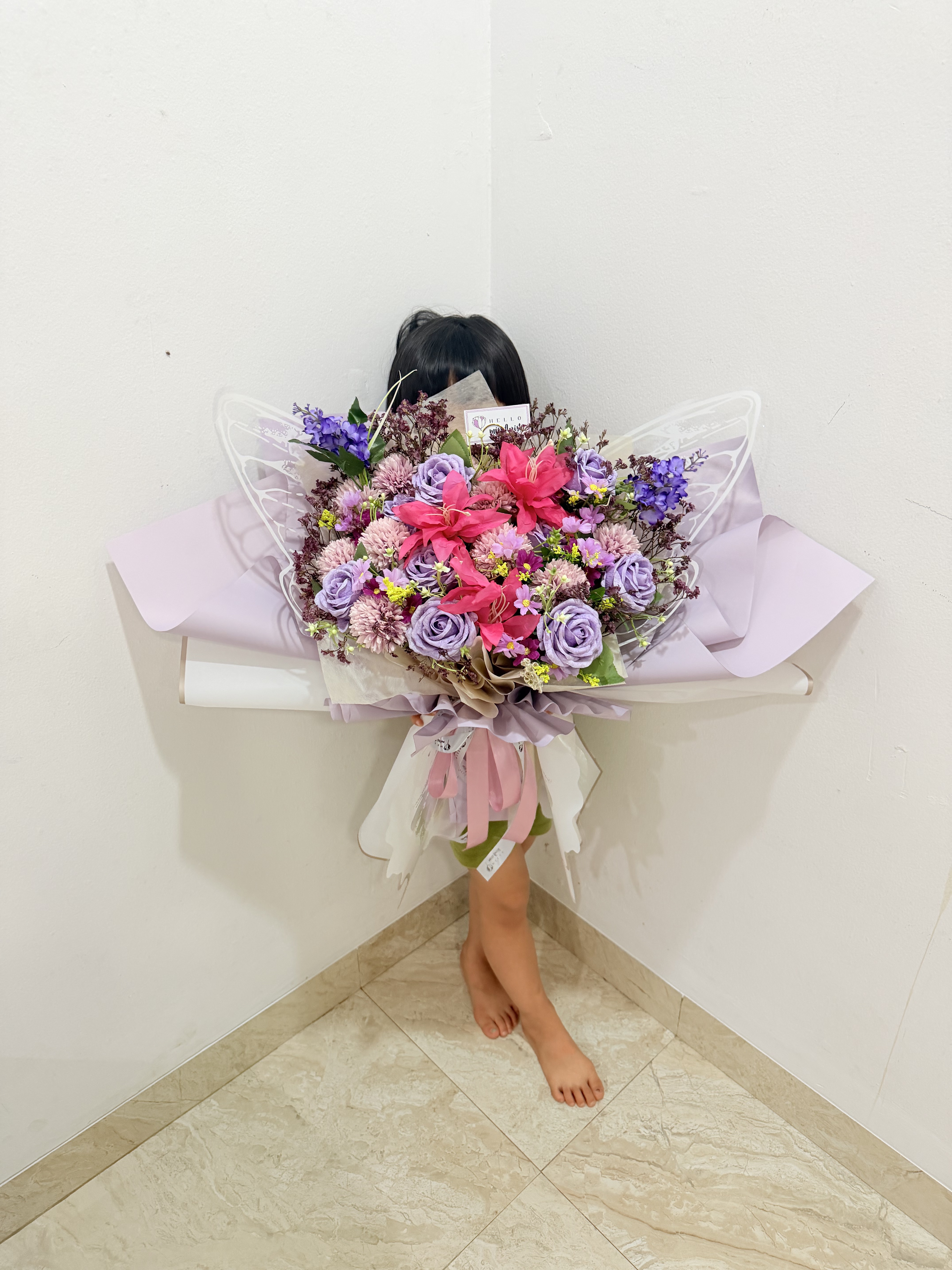 Blush Violet Garden Bouquet thumbnail 6