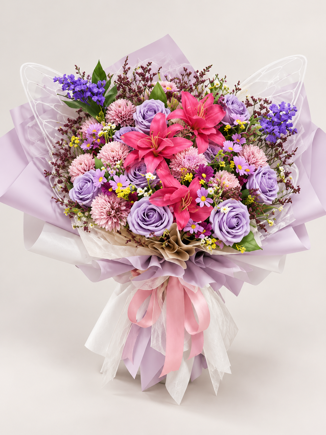 Blush Violet Garden Bouquet thumbnail 2