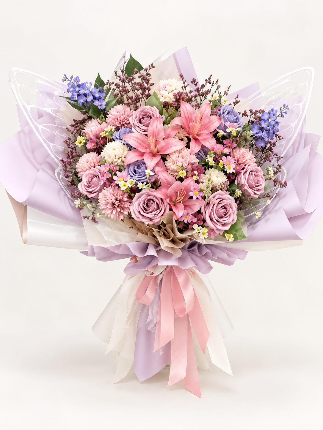 Blush Violet Garden Bouquet thumbnail 3