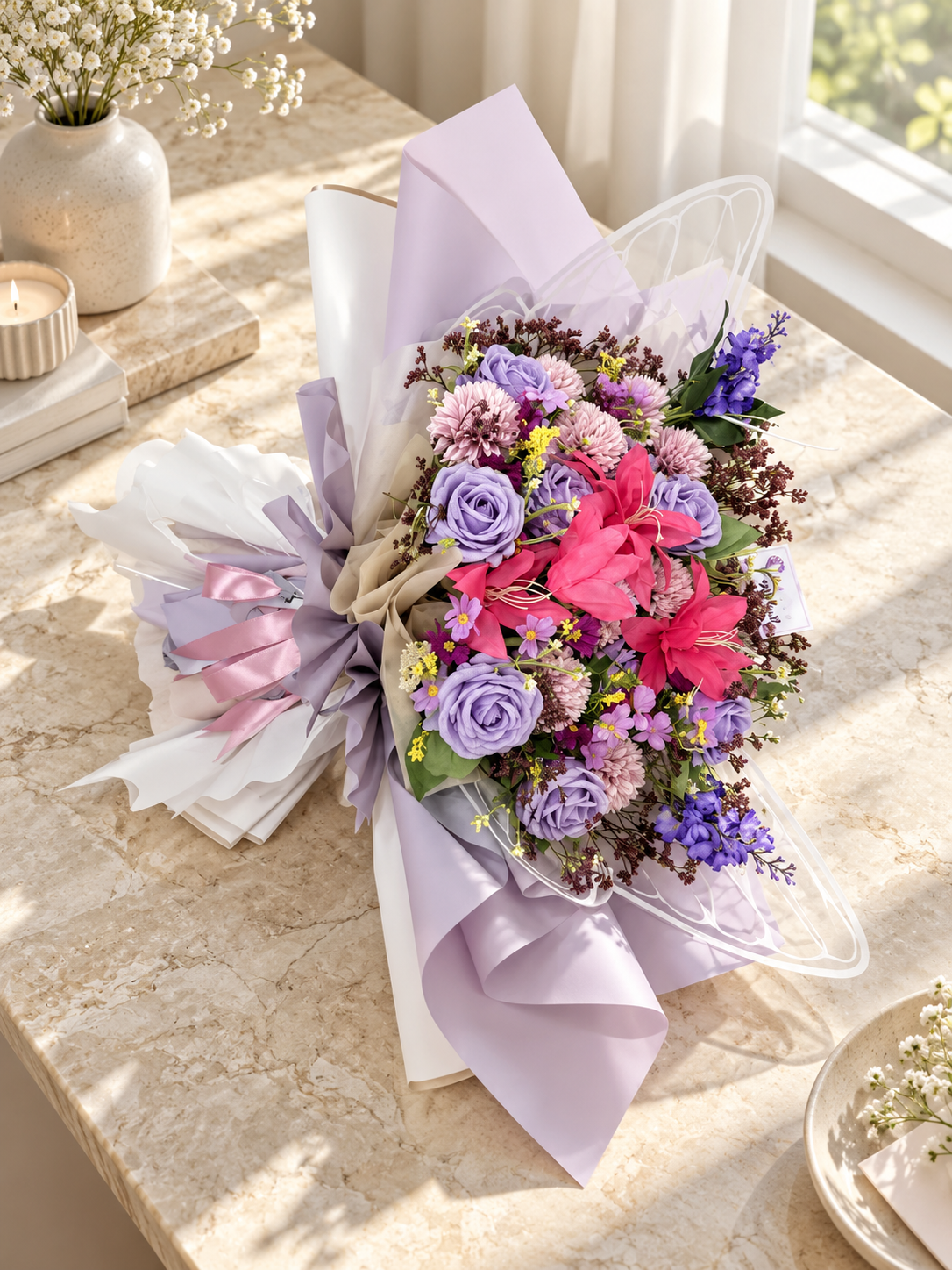 Velvet Violet Garden Bouquet thumbnail 5