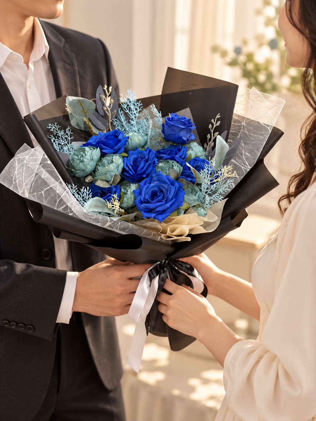 Azure Velvet Garden Bouquet thumbnail 4