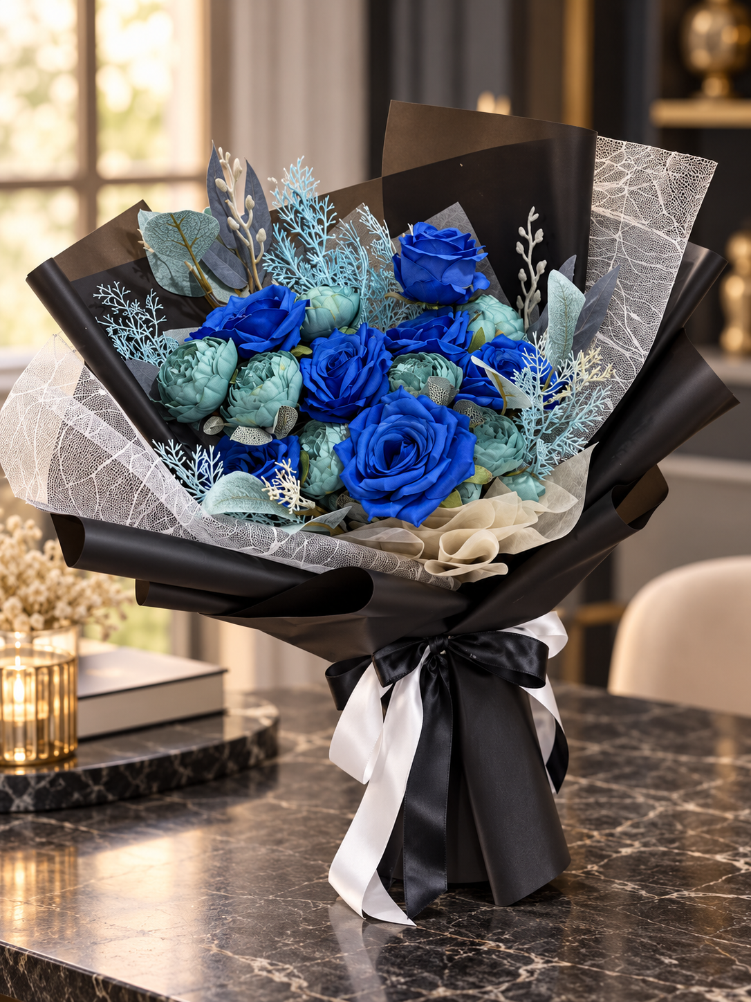 Azure Velvet Garden Bouquet thumbnail 5