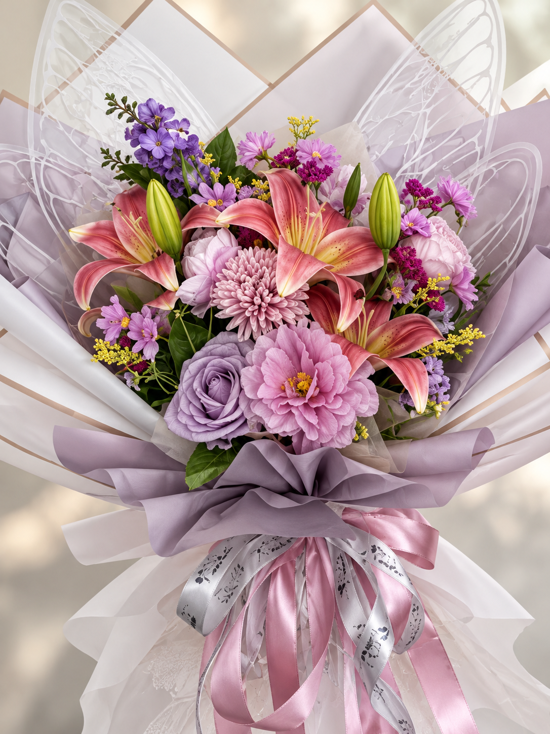 Amethyst Blush Garden Bouquet thumbnail 2