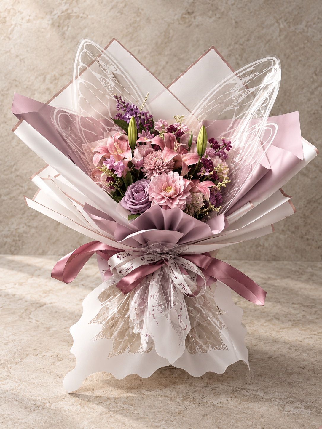 Velvet Lilac Garden Bouquet thumbnail 3