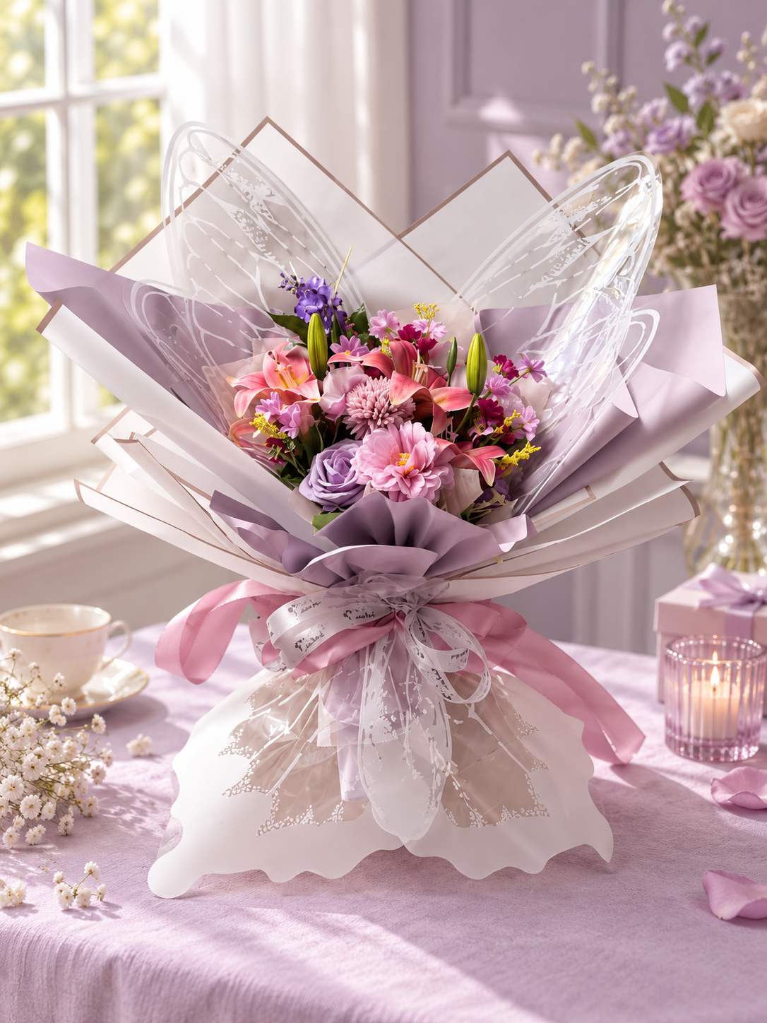 Velvet Lilac Garden Bouquet thumbnail 5