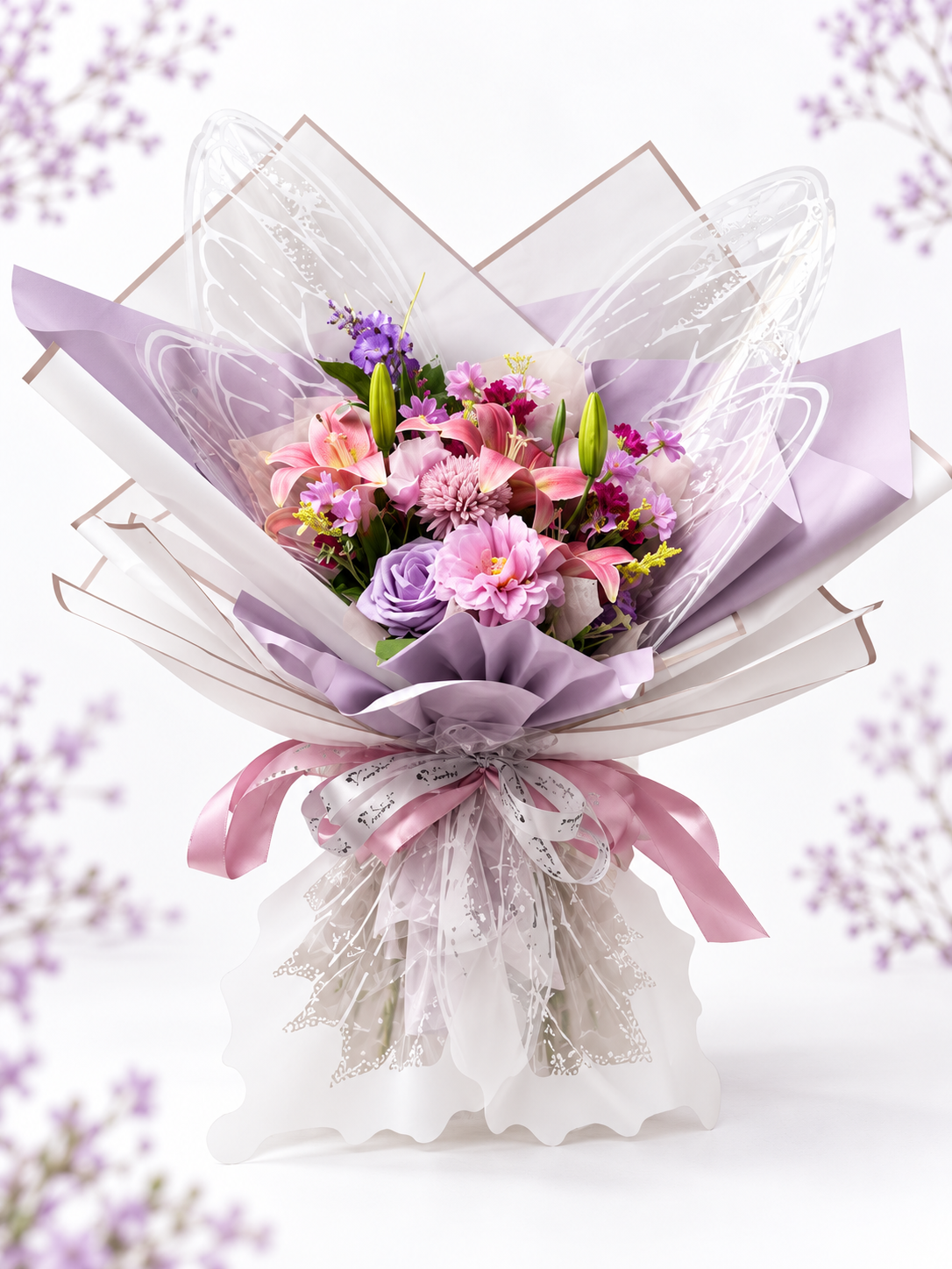 Velvet Lilac Garden Bouquet