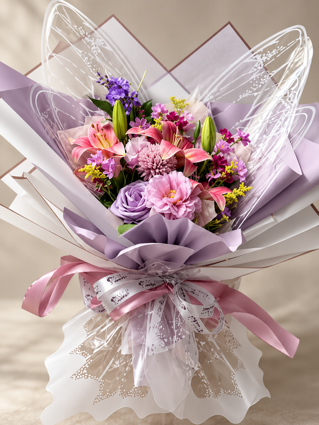 Velvet Lilac Garden Bouquet thumbnail 2