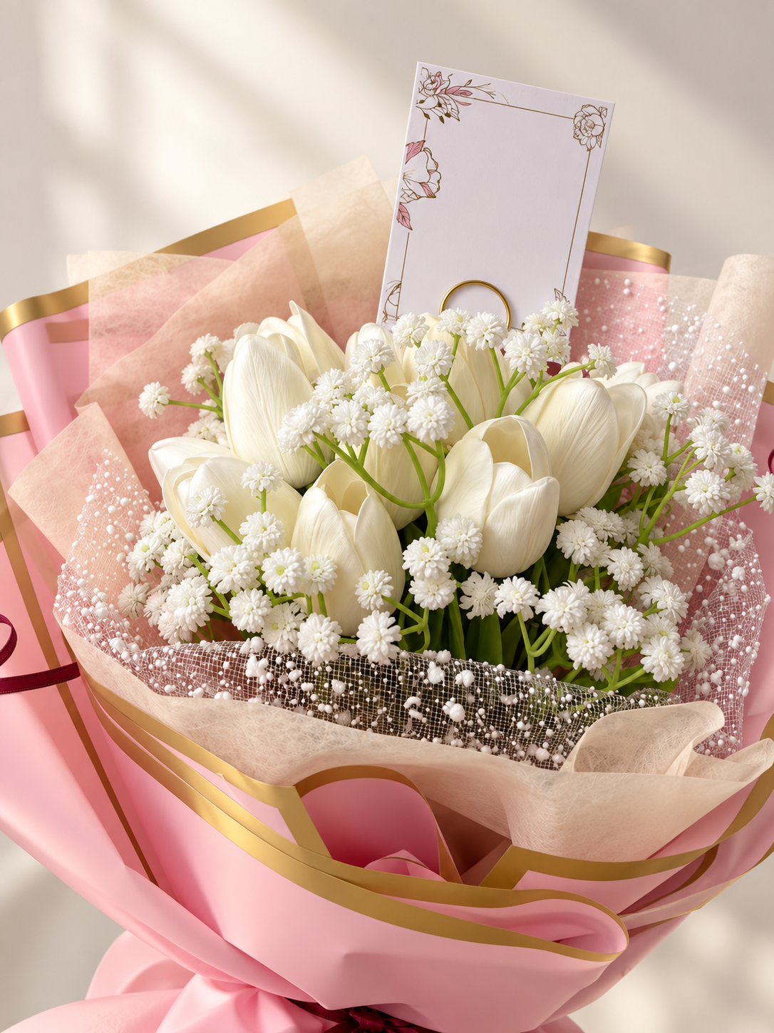 Ivory Pearl Lily Bouquet thumbnail 2