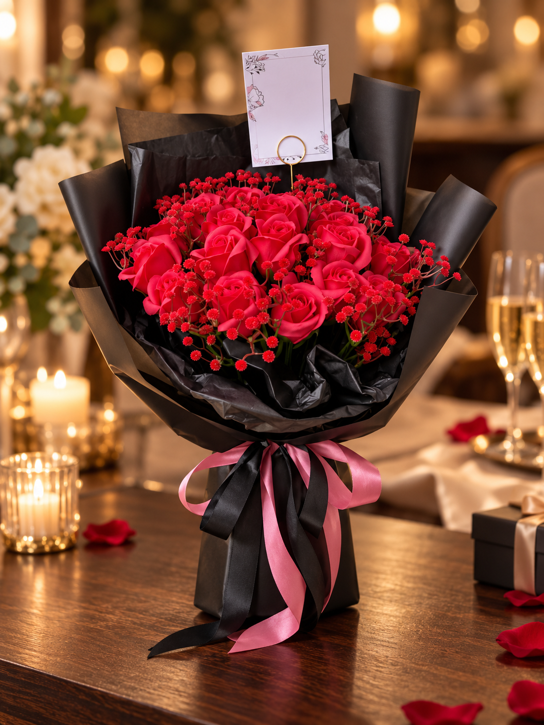 Crimson Velvet Bouquet thumbnail 5