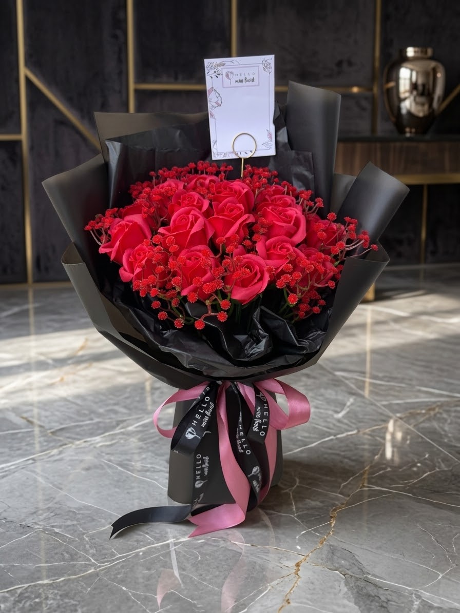 Crimson Velvet Bouquet thumbnail 6