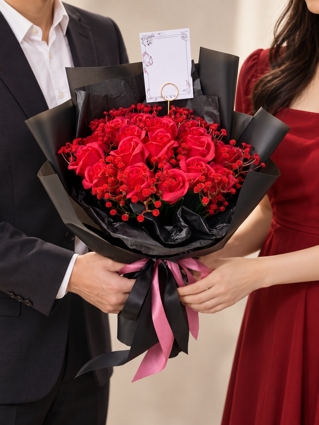 Crimson Velvet Bouquet thumbnail 4
