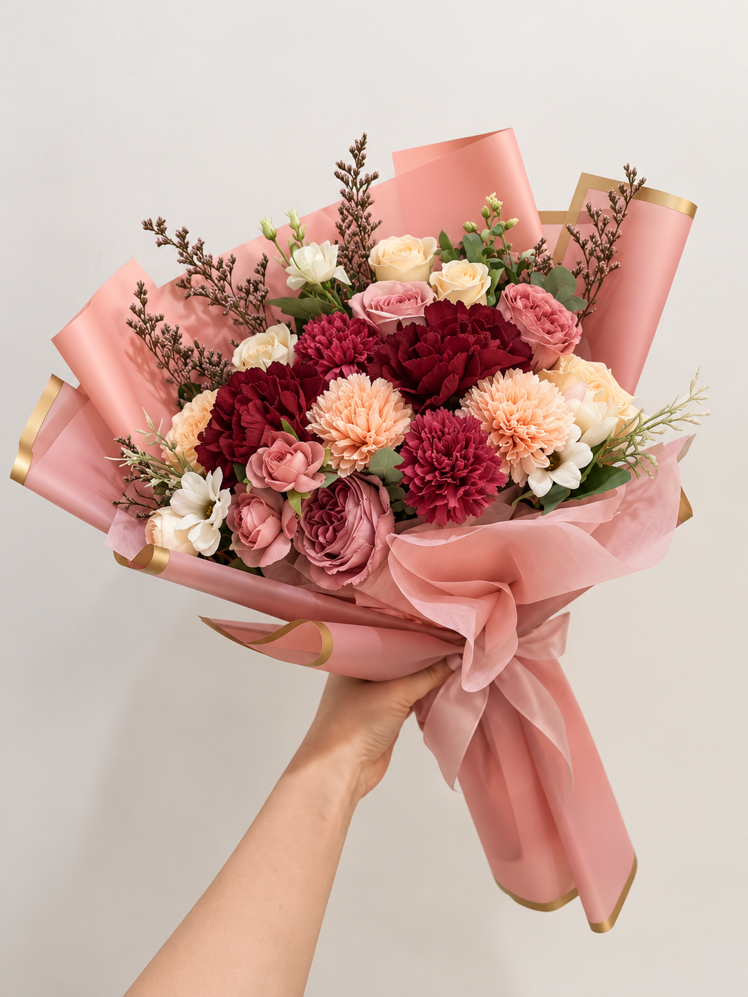 Crimson Blush Garden Bouquet thumbnail 3