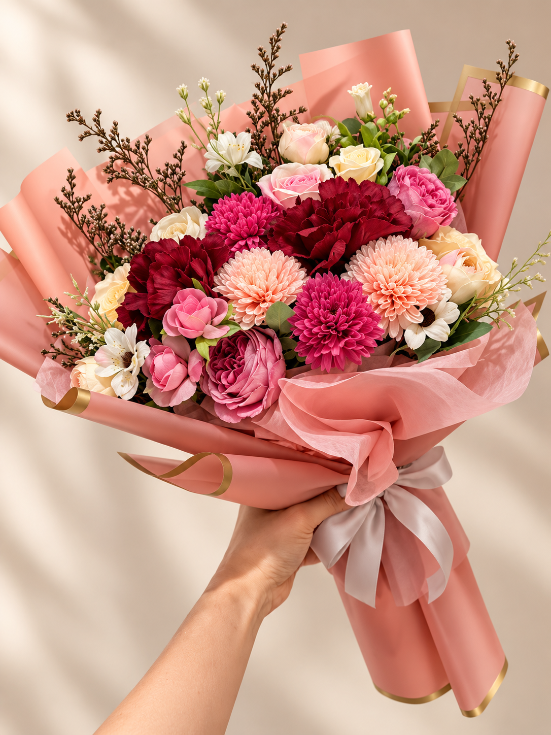 Crimson Blush Garden Bouquet thumbnail 2
